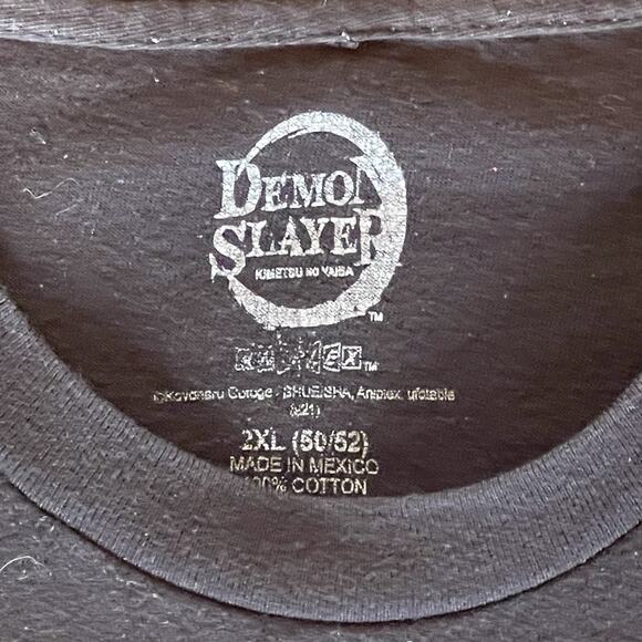 Demon Slayer Kimetsu No Yaiba XXL Black Anime Animation Short Sleeve T Shirt Men - Picture 5 of 6